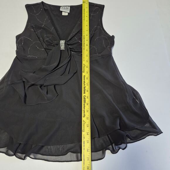 R&M Richards Womens Sleeveless Black Rhinestone Evening Dressy Party Top Size 8 - Picture 12 of 12